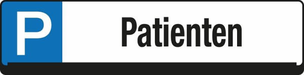 Panneau de réservation de stationnement Eichner, Texte : Patients, 9219-00275