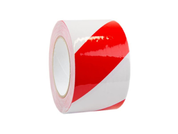 Mehlhose ruban de marquage au sol de protection laminé rouge/blanc 75mmx33m, KMLY07533