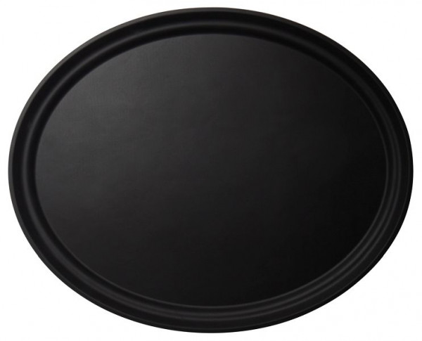 Plateau Cambro Camtread 49x59 cm Ovale Noir, Paquet de 6, 2500CT110