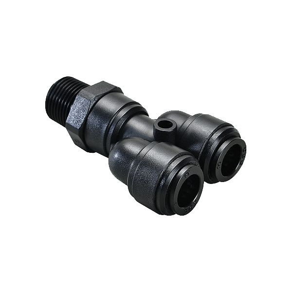 temporisateur B-YEdk-6-1/4-KU-H2O, raccord vissé en Y conique, en plastique, réglable sans pression, pour eau, UE : 10 pièces, 03080508