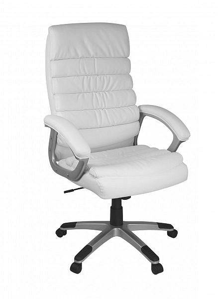 Amstyle chaise de bureau Valencia simili cuir blanc ergonomique avec appui-tête, SPM1.184