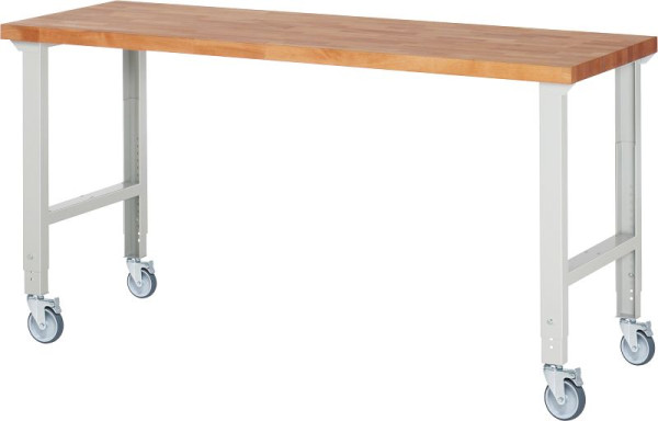 Etabli mobile RAU (réglable en hauteur) 7000-1, 2000x700x950-1000mm, 4 roulettes pivotantes, 05-7000-1-207B4H4.12