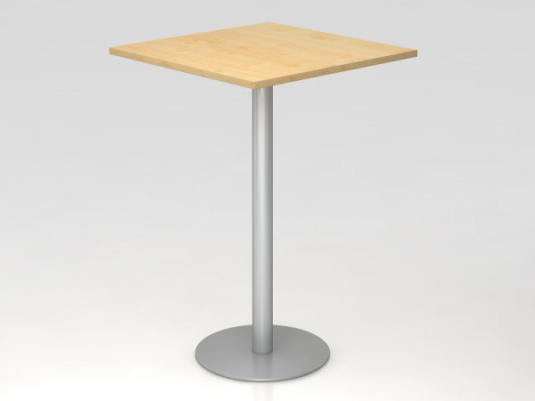 Table de bar Hammerbacher 80x80cm érable/argent, structure: argent, VSTH88/3/S