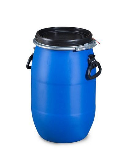 Fût en plastique DENIOS avec couvercle, 30 litres, 266-131