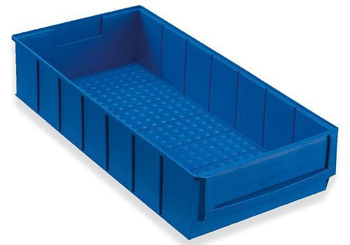 Boîtes à étagères DENIOS classic-line A2-B, PP, 185 x 400 x 81 mm, bleu, UE : 8 pièces, 265-157