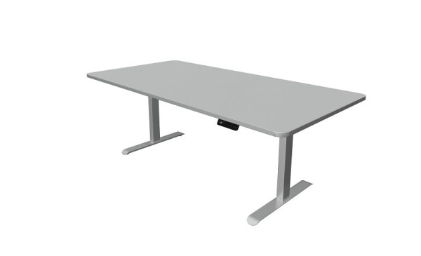 Table assis/debout Kerkmann, Move 3 Premium, L 2000 x P 1000 mm, réglable en hauteur électriquement de 720 à 1210 mm, gris clair, 10331811