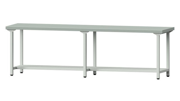 Bancs de travail ANKE table de travail, modèle 91, 2800 x 700 x 850 mm, RAL 7035, ZBP 50 mm, 400.462