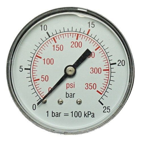 Manomètre AEROTEC 15 bar 50 mm - 1/4 pouce AG arrière, 9052063
