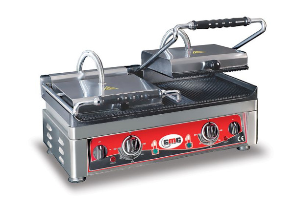 Grill double contact GMG - rainuré en haut / rainuré en bas, surface de cuisson : 52 x 24 cm, KG5530DE