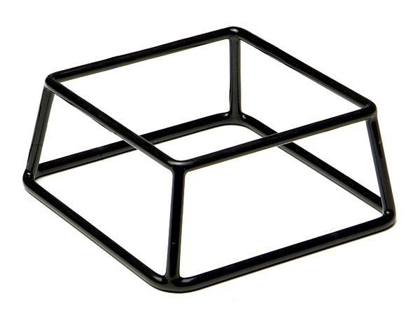 APS présentoir de buffet -MULTI-, 18 x 18 cm, hauteur : 8 cm, métal, revêtement noir, avec revêtement en caoutchouc antidérapant, 33250