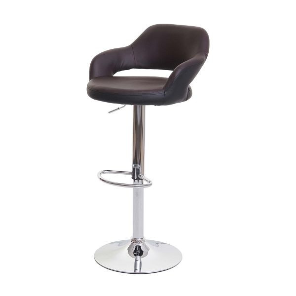 Tabouret de bar Mendler HWC-F16, tabouret de bar tabouret de bar tabouret pivotant, avec dossier simili cuir, marron-noir, 75740