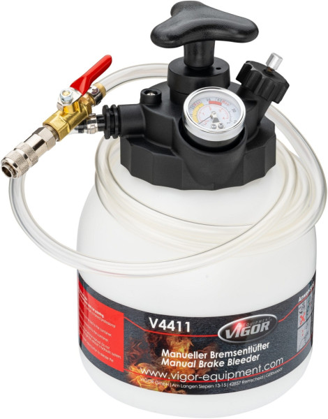 Kit de purge de frein VIGOR 3 l, manuel, nombre d'outils : 5, V4411