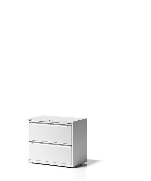 Armoire à tiroirs Bisley Essentials, 2 tiroirs chacun H 304 mm, blanc signalisation, YESF0807696