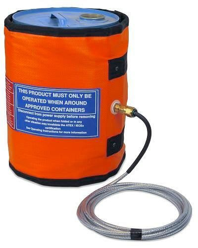Enveloppe chauffante DENIOS pour fûts de 60 litres, protection antidéflagrante T4, 130 W, 236-436