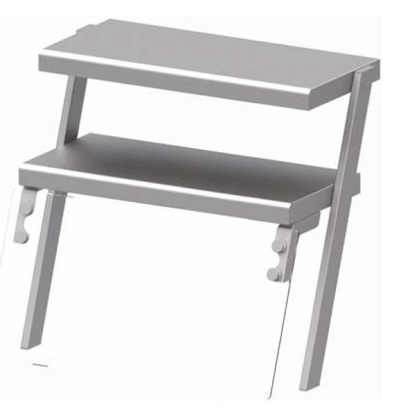 Étagère supérieure double Stalgast avec pare-haleine en verre, lampe chauffante et éclairage 1100x540x700 mm pour systèmes de service alimentaire, ZS11106