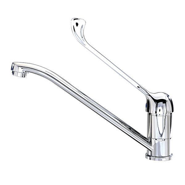 Mitigeur monobloc Gastro-Inox "Haute Performance" avec commande coudée, 300 mm, mitigeur monotrou à bras pivotant, 402.412