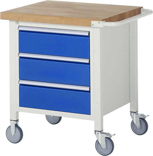 Etabli mobile RAU série 8000, 3 x tiroirs, 750x880x700 mm, 05-8157A2-077B4S.11