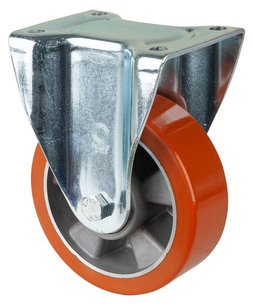BS Rolls Roulette robuste, roulette fixe, largeur de roue 50 mm, Ø roue 150 mm, 550 kg, polyuréthane coulé 95 Shore A, aluminium, roulement à billes, L610.B90.150