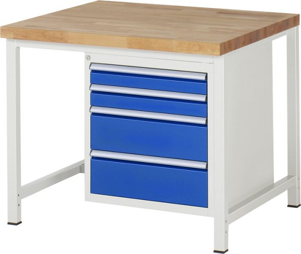 Etabli RAU série 8000 - modèle 8161, L1000 x P900 x H840-1040 mm, base système L995 x P850 x H800-1000 mm, 03-8161A1-109B4H.11