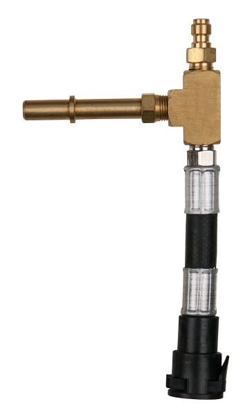 Tuyau adaptateur KS Tools pour valve Schrader standard 7/16"x20 UNF filetage intérieur et raccord de tuyau 1/4", 150.2367