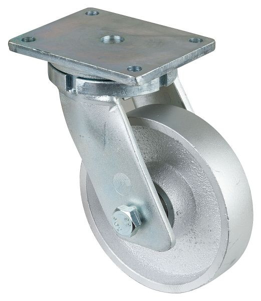 Roues BS Roulette robuste, largeur de roue 45 mm, Ø roue 200 mm, capacité de charge 1100 kg, bande de roulement coulée, corps de roue coulé, roulements à billes, RR100.C81.201