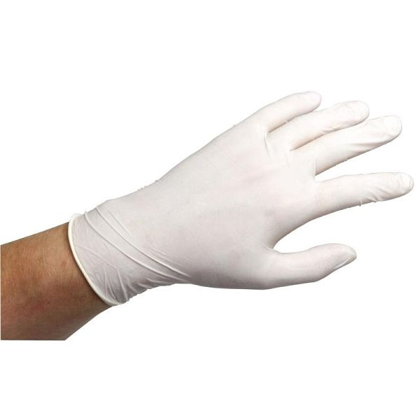 Gants en latex poudré Vogue blanc, PU: 100 pièces XL, A228-XL
