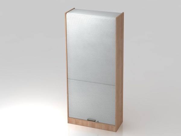 Armoire à volets roulants Hammerbacher verticale 90 cm, poignée en bande 5OH noyer/argent, 90x40x200,4 cm (LxPxH), VSET90/N/S/SG