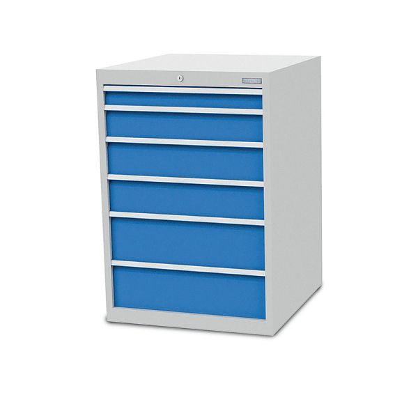 Armoire à tiroirs Bedrunka+Hirth, profondeur 736 mm, R 24-24, 6 x tiroirs, 705 x 736 x 1019 mm, hauteur des panneaux en mm : 1x 75, 1x 125, 2x 150, 2x 200, 700/1122V10A