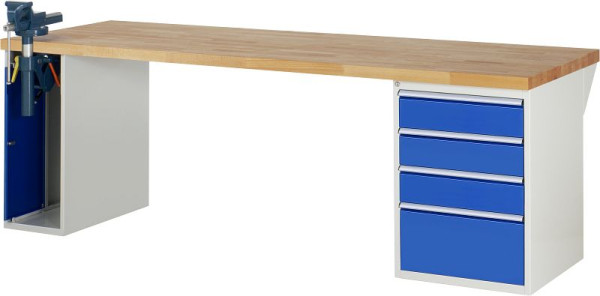 Etabli RAU série 7000 - modèle 7510-2, L2500 x P900 x H840 mm, base système L2500 x P850 x H800 mm, 03-7510A2-259B4S.11