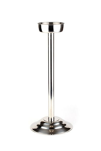 Support cave à vin APS, Ø bol 15 cm, hauteur : 68 cm, acier inoxydable, poli, pied lourd et stable, 36068