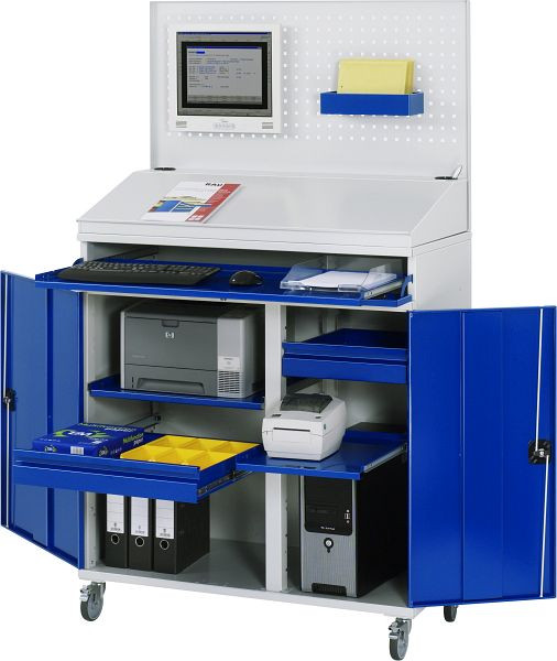 Armoire informatique RAU - modèle 61, L1100xP520xH1895mm, avec jeu de roulettes, support central pour diviser la largeur d'installation, 07-1100T-M61F.11