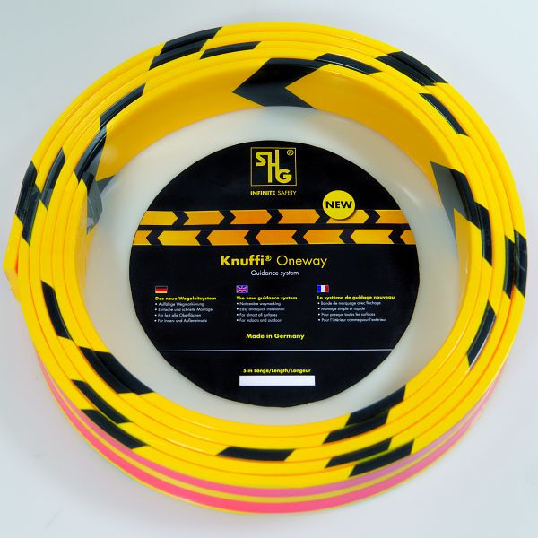 Knuffi Oneway y/b, système d'orientation, jaune/noir, 5 mètres, OW-200