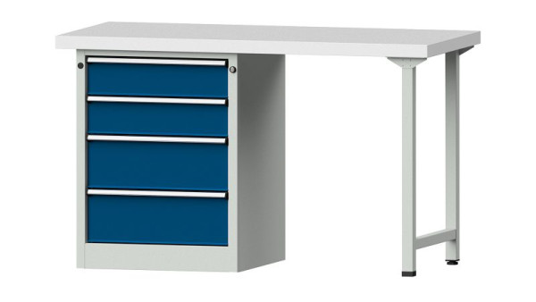 Établis ANKE Établi combiné, modèle 816 V, 1500 x 700 x 900 mm, RAL 7035/5010, KSP 50 mm, 415.007
