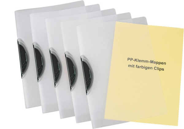 Chemises à clips Eichner Swing, transparentes, couleur du clip : noir, UE : 25 pièces, 9218-00909
