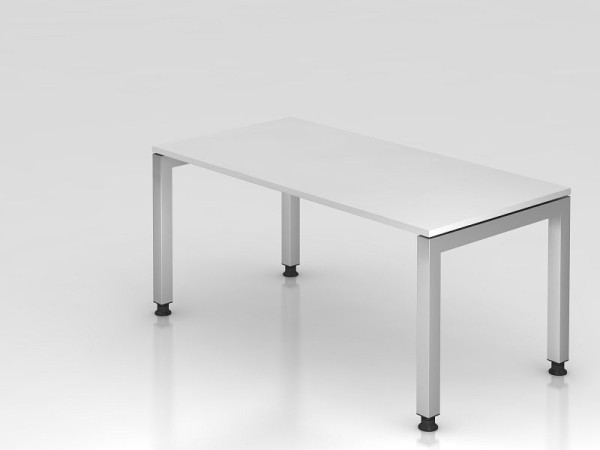 Bureau Hammerbacher pied en U carré 160x80cm blanc, forme rectangulaire, plateau flottant, VJS16/W/S