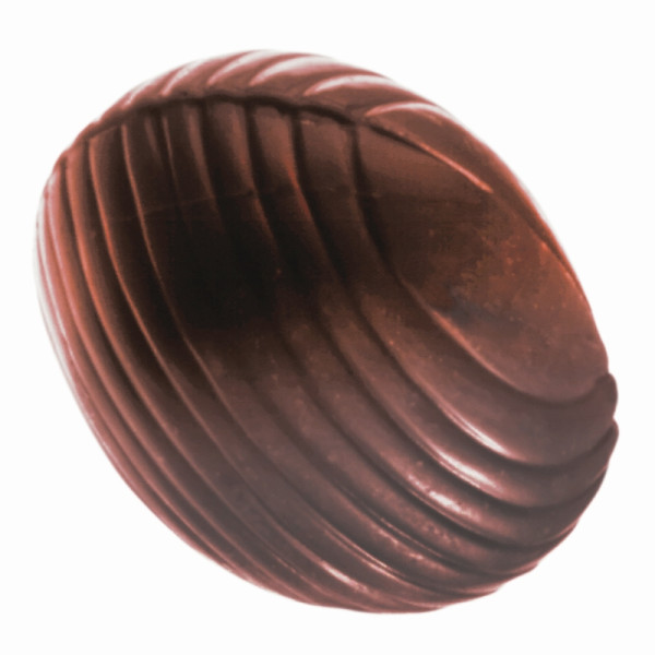 Moule à chocolat Schneider - ovale rayé œuf, 275 x 135 x 24 mm - moule double / 29 x 23 x 11 mm, 2 x 4,5 g, 3 x 9 pièces, 421358