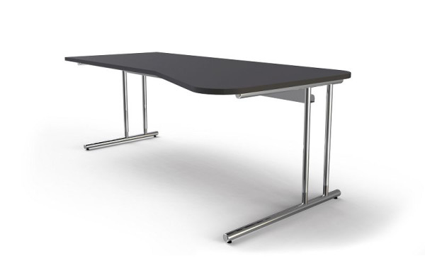 Table de forme libre Kerkmann L 1950 x P 800/1000 x H 680-820 mm, Artline, coloris : anthracite, 11765513