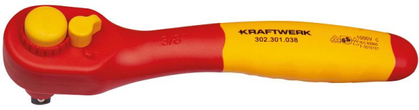 Cliquet réversible d'électricien 3/8" Kraftwerk VDE, 302.301.038