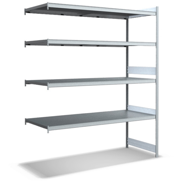 BITO grand kit d'extension d'étagère /350kg 2499x2016x824 étagère à 4 niveaux galvanisée, C1256-0024