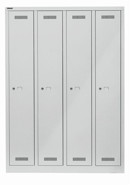 Armoire Bisley MonoBloc™, 4 compartiments, 1 compartiment chacun, gris clair, ML11Q1645