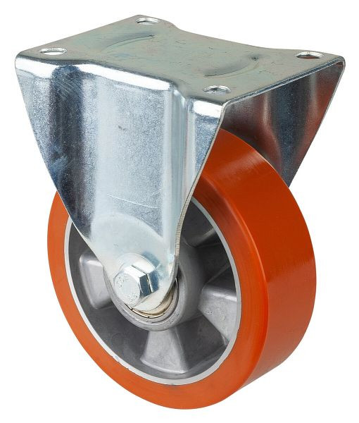 Rouleau de transport BS rollers, rouleau fixe, largeur de roue 50 mm, roue Ø 150 mm, capacité de charge 450 kg, polyuréthane coulé, corps de roue en aluminium, roulement à billes, L410.B90.152