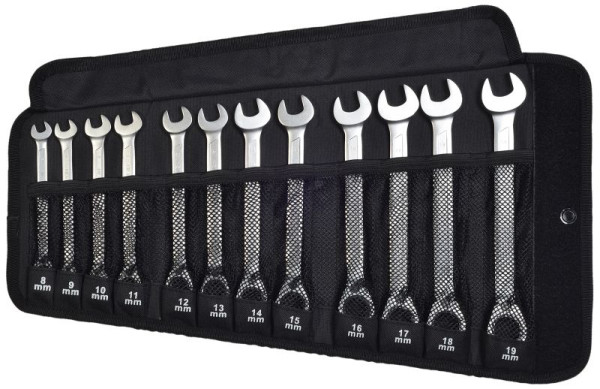 Jeu de clés mixtes à cliquet en acier SW, 8-19 mm, réversibles, 12 pièces, 03520L