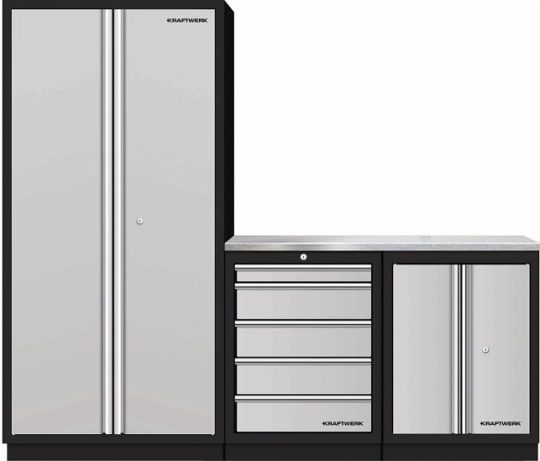 Kraftwerk Mobilio 3 armoire haute combinée 2 acier inoxydable, 3964K-H25SIX