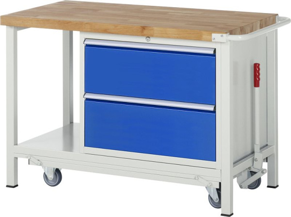 Etabli abaissable RAU 8000 - modèle 8255, L1250 x P700 x H880 mm, conteneur de sous-structure à droite, L770 x P650 x H620 mm, 05-8255A6-127B4F.11