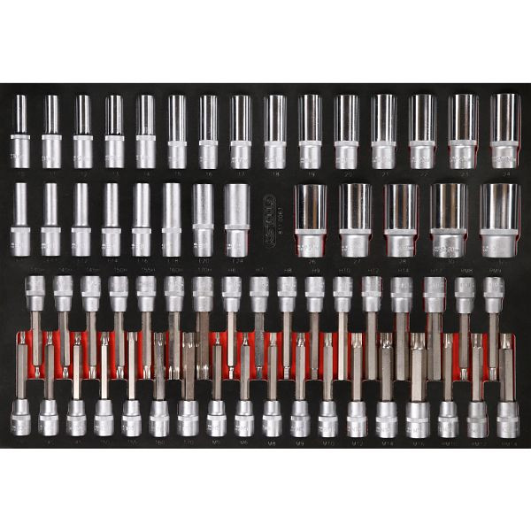KS Tools PERFORMANCEplus jeu d'outils 63 pièces douilles 1/2' et douilles à embouts, 811.0063
