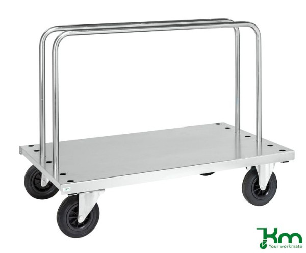 Chariot à assiettes Kongamek, 2 roulettes fixes et 2 roulettes pivotantes en caoutchouc plein, espace pour jusqu'à 7 supports, KM439