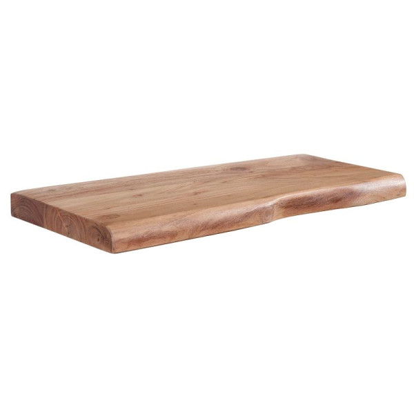 Wohnling Étagère murale avec bord d'arbre en bois d'acacia massif 60 cm, étagère murale flottante design, étagère murale en bois massif, étagère suspendue style maison de campagne, WL6.513