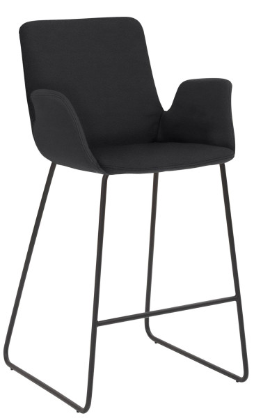 Tabouret de comptoir Mayer Sitzmöbel , piètement luge noir, accoudoirs intégrés, entièrement rembourré, hauteur d'assise 65 cm, anthracite, 1222_K3_30487