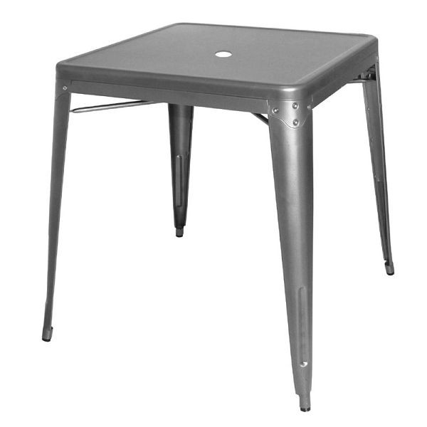 Table de bistrot carrée en acier Bolero Bistro Gris 66 cm, DM904