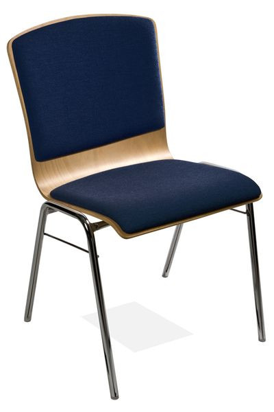 Chaise empilable Kaiser KS23-N3SRP2, forme : N3, structure : tube rond, rembourrage assise et dossier, UE : 6 pièces, KS23-N3SRP2